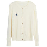 And Autumn Short Coat New Inner Match Sweater Jacket Bear Long Sleeve Cardigan Women's Lazy Wind Sweater Woman-Outfit