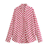 Loose Sagging Long-Sleeved Casual Shirt 9878100 Printed Half Skirt 9878100 Set-Outfit