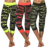 Women's Pants Sports 2023 New Casual Fashion Casual Fit Yoga Camo Print Drawstring Capris Breathable Comfortable Streetwear