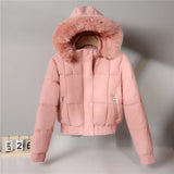 Cotton-Padded Clothes Female 2024 New Winter Add Velvet Add Thick Fashion Cotton-Padded Jacket Small Hooded Short Long-Sleeved Cotton Coat Coat-Outfit