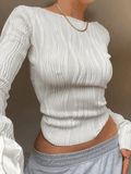 Textured Stripe Long Sleeve Tee-Outfit