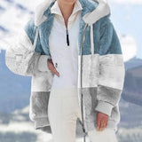 2025 Autumn And Winter Warm Plush Bulbla Chain Pocket Hooded Loose Coat