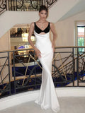 Black Bralette Satin Sleeveless Maxi Dress-Outfit