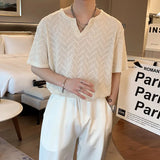 Men's New Summer Designer White Handsome Half-Sleeved Shirt Ins Fashion T-Shirt Summer T-Shirt For Boys-Outfit