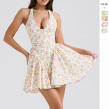 Women's Clothing 2026 Spring And Summer New Sweet Pastoral Wind Hanging Back Sexy Mini Dress