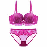 Bra Thin Lingerie Set On A Sexy Lace Bra Summer Breast Gathering Girl Bra