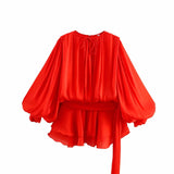 Temperament Lantern Dress Women's Spring New Short Skirt To Collect Irregular Lotus Leaf Edge