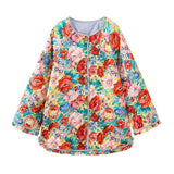 Cotton Clothes In Autumn And Winter 2025 New Cotton Collar Printing Horn Sleeve Cotton Suit Splicing Bump Color Cotton Jacket Women's