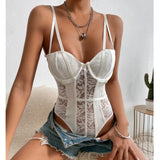 Toloer New Hot-Selling Sexy Lace Patchwork Niche Street Spice Style Jumpsuit In Stock-Outfit