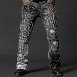 Women's Jeans Women's Trousers Color Flowers 3D Three-Dimensional Printed