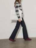 Polo Collar Knitted Sweater For Women's Autumn New Niche Gentle And Simple Loose Long-Sleeved