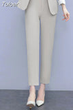 Women Single Botton Work Blazer Suits Slim Loose Casual Pants Blazers Jackets With Trouser Two Pieces