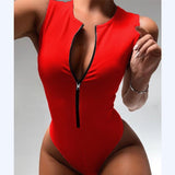 Toloer Women's Fashion Tight Basic Top Sleeveless Summer Jumpsuit-Outfit