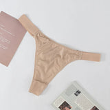 Sexy Ice Silk Scarless Thong Trousers Women Low-Rise Naked Motion Yoga Invisible Lady