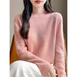 Women's Dress 2025 Knitted Women's Oversized Thick Knit Round Sweater
