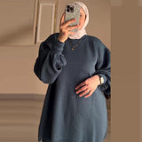 2025 New Solid Color Loose Blouse Casual Lazy Skirt