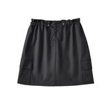 Spicy Girl American Retro Short Skirt for Women High Waist Slim Quick Drying Casual Drawstring Cargo Skirt Women Clothing-Outfit