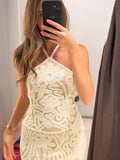 Summer Women's New Fashion Sexy Sleeveless Hanging Neck Knitted