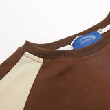 Raglan Short Sleeve Patchwork T-shirt-Outfit