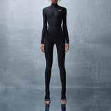 Toloer All-In-One Black Tight-Bottom Yoga Pants Wrapped Chest Bare Back Small Vest High Fanny Pack Hip Bell Bottoms-Outfit