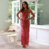 And Summer 2025 New Sleeveless Sleeveless Loose Waist Two Sets INS Vacation Loose Skirt Suit