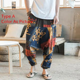 Cotton Linen Harem Pants Men Hip-hop Women Plus Size Wide Leg Trousers Casual Vintage Long Pants Pantalones Hombre