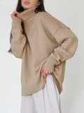 Autumn Sweater Turtleneck Women Green Vintage Pullover Jumper Women's Winter Thick Warm Knitted Blue Sweater for