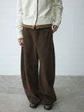 [Daihe] Winter New High Waist Wool Feeling Stand And Cut About Versatile Banana Long Casual Pants Female H7634-Outfit