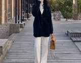 Mink Velvet Soft Waxy Sweater Coat Female Autumn Winter New Gentle Languid Lazy Long Loose Sweater-Outfit
