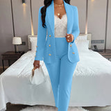 Toloer Hot Selling Sexy Wind Women's Wear For Solid Color Suit Collar Double Breasted Casual Suit Suit-Outfit