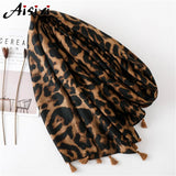 Fashion Women Leopard Print Scarf 180*100cm Foulard Femme Leopard Stole Thin Warm Shawl Winter Cashmere Scarf Good