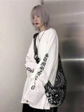 Cartoon Horror Graphic T-shirt Women Character Print Loose Punk Japanese T Shirts Pullover Top Harajuku Street Tees-Outfit