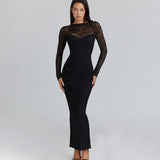 Women's Clothing 2025 Summer New Micro-Permeable With Mesh Long-Sleeved Thoracic Blouse Casual Skirt
