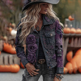 Trend 3D Digital Pattern Printing Fashion High Street Denim Jacket Men And