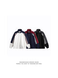 Three Bar Bump Color Collar Casual Jacket Jacket Men's Spring And Autumn Design Zipper Open Shirt