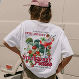 Strawberry Retro Graphic T-Shirt-Outfit