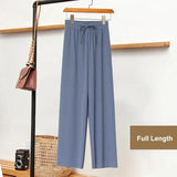 New High Waist Soft Comfort Women's Pants Casual Spring Summer Woman Pants Ice Silk Ankle-Length Trousers Female