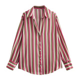 Homemade New Women's Fashion 20 Color Silk-Sense Tidling Shirt