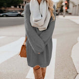 Plus Size Long Sweaters Plush Bat Sleeve Women Oversized Knitted Dress Chirstmas Sweater Dress Autumn Winter Jumper