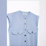 Summer Flip Decoration Leisure Knitted Vest 4331100-Outfit