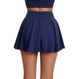 Toloer Pleated Sports Skirt Contains Tennis Bag Quick Drying Tennis Skirt Pants Prevent Naked Fitness Skirt 9905-Outfit
