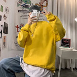 Colors Men's Hoodies Sweatshirts Autumn Casual Fleece Thicken Sweatshirt Winter Fashion Solid Oversized Pullovers