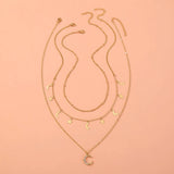 Star and Moon Necklace-Outfit