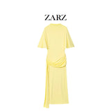 Homemade New Women's Clothing De-Backed Stacked Decoration Long Dress