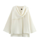 New Women's Dress With Asymmetrical Scarf Short Knitted