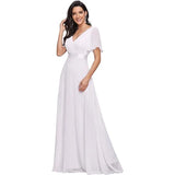 Sales Of Large Swing V-Neck Dress Chiffon Elastic Banquet Festival Annual Bridesmaid Performance Evening Dress