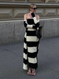 Women's Knitted Sexy-Clad Braided Belted-Coated Dress With High Waist