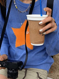 Star Pattern Semi Sheer Knit Top-Outfit