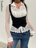 2022 Spring Summer Black Vest Tops Women Button Up Straps Corsets Sleeveless Slim Casual Streetwear Tanks Camis