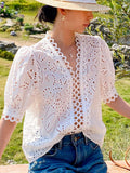 New French White Shirt Short-Sleeved Top Women's Wistr Emptiness Shirt Women's Shirt South Oil Women's